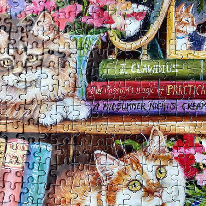 Gibsons Puzzle Katze Puss Back in Books 1000 Teile Tiere
