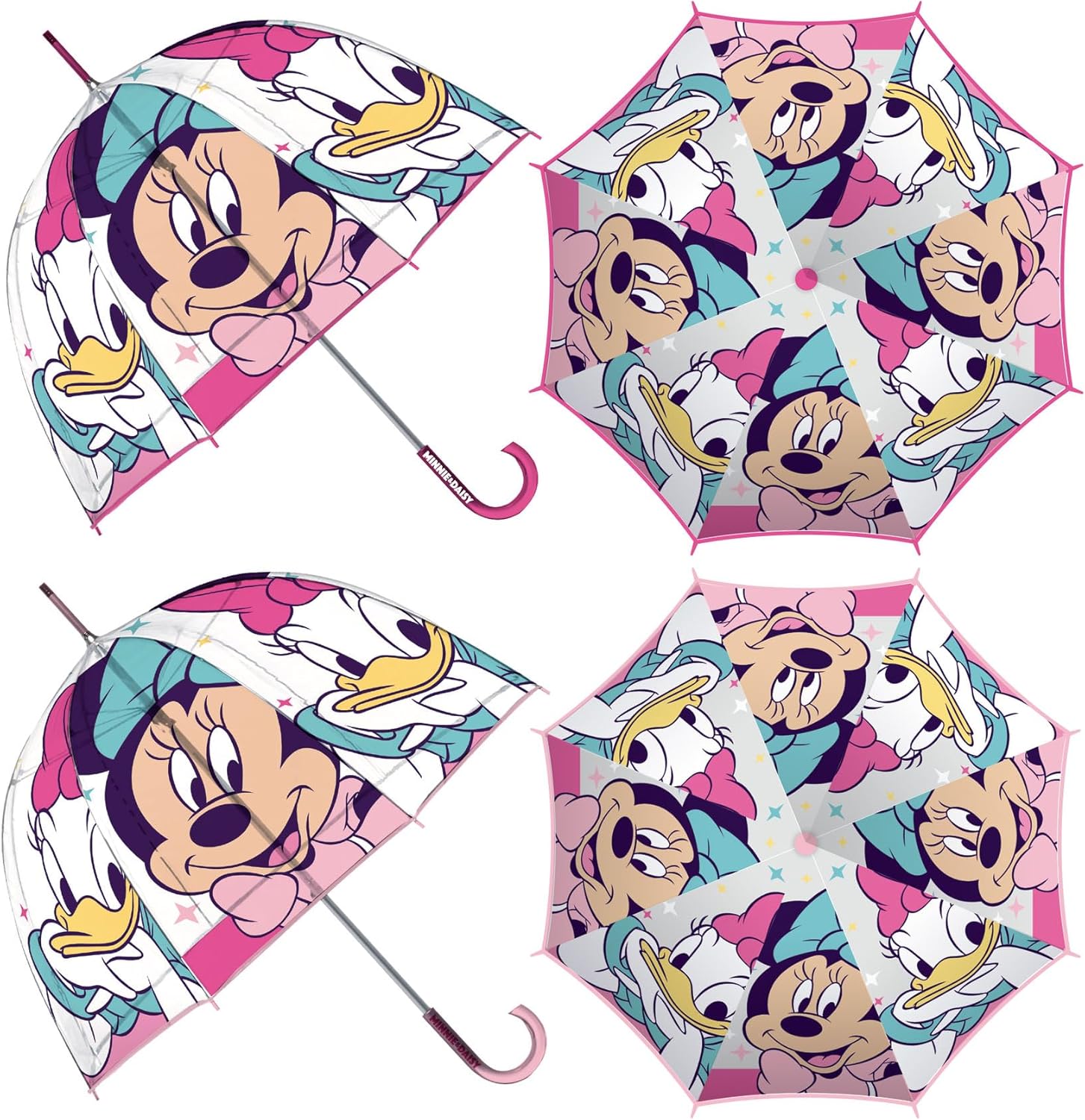ARDITEX Minnie Mouse Transparent Children's Umbrella, EVA, 67 cm Diameter, Bubble Shape, Manual Opening, 8 Panels