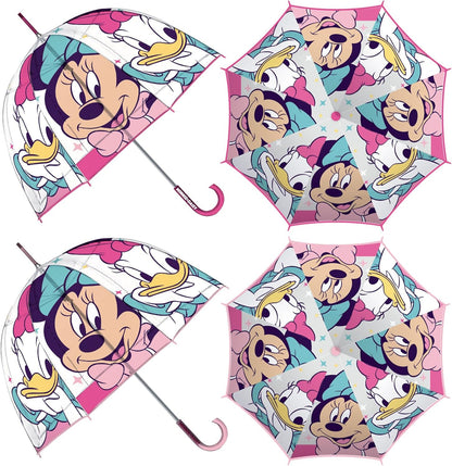 ARDITEX Minnie Mouse Transparent Children's Umbrella, EVA, 67 cm Diameter, Bubble Shape, Manual Opening, 8 Panels