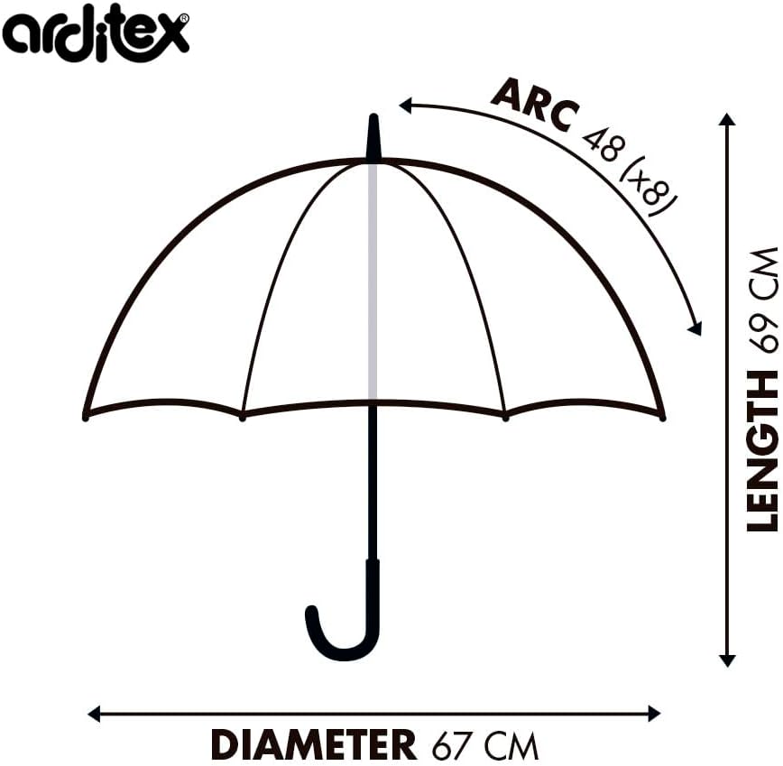 ARDITEX Minnie Mouse Transparent Children's Umbrella, EVA, 67 cm Diameter, Bubble Shape, Manual Opening, 8 Panels