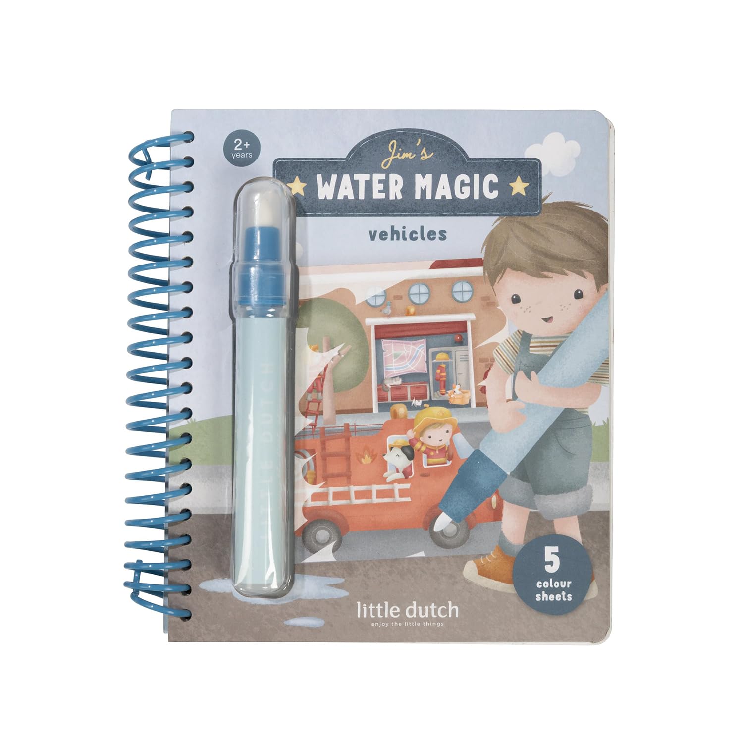 Bambolino Toys - Little Dutch Magisch Waterkleurboek Jim Voertuigen