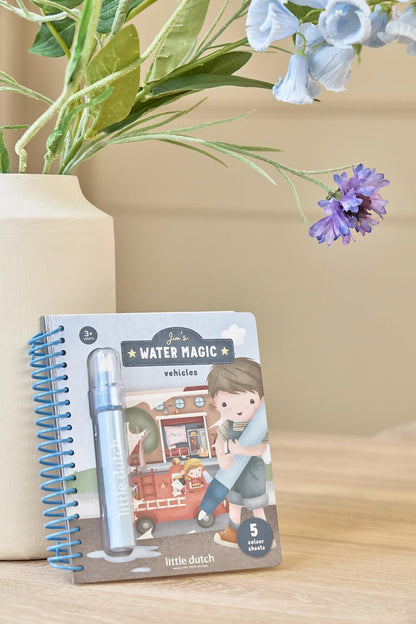 Bambolino Toys - Little Dutch Magisch Waterkleurboek Jim Voertuigen