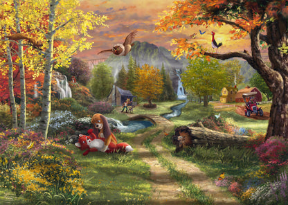 Schmidt Spiele Disney Fox and Hound Thomas Kinkade 58050 Puzzle 1000 Pieces