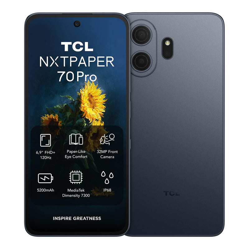 TCL NXTPAPER 70 Pro 5G Android Smartphone,NXTPAPER 4.0,Natural Light Display,6.9" FHD+ 120Hz,50MP 1.0um OIS Camera,MuseFilm,256GB+8GB,AI-boosted Productivity,MediaTek Dimensity 7300,Stellar Blue