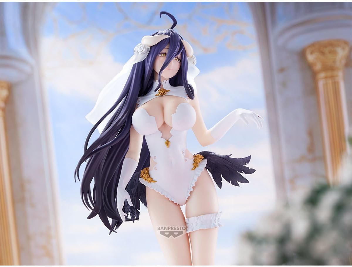Banpresto Albedo Overlord Action Figure - Glitter&Glamours - Wedding Ver. 27 cm - BP29874P Multicolor - Collectible Figure - Ideal for Anime Fans