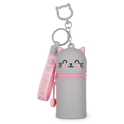 Legami - Kawaii Mini Kawaii Keychain Coin Purse with Spiral Ring, Carabiner and Wrist Strap, Silicone, 5 x 12 x 5 cm
