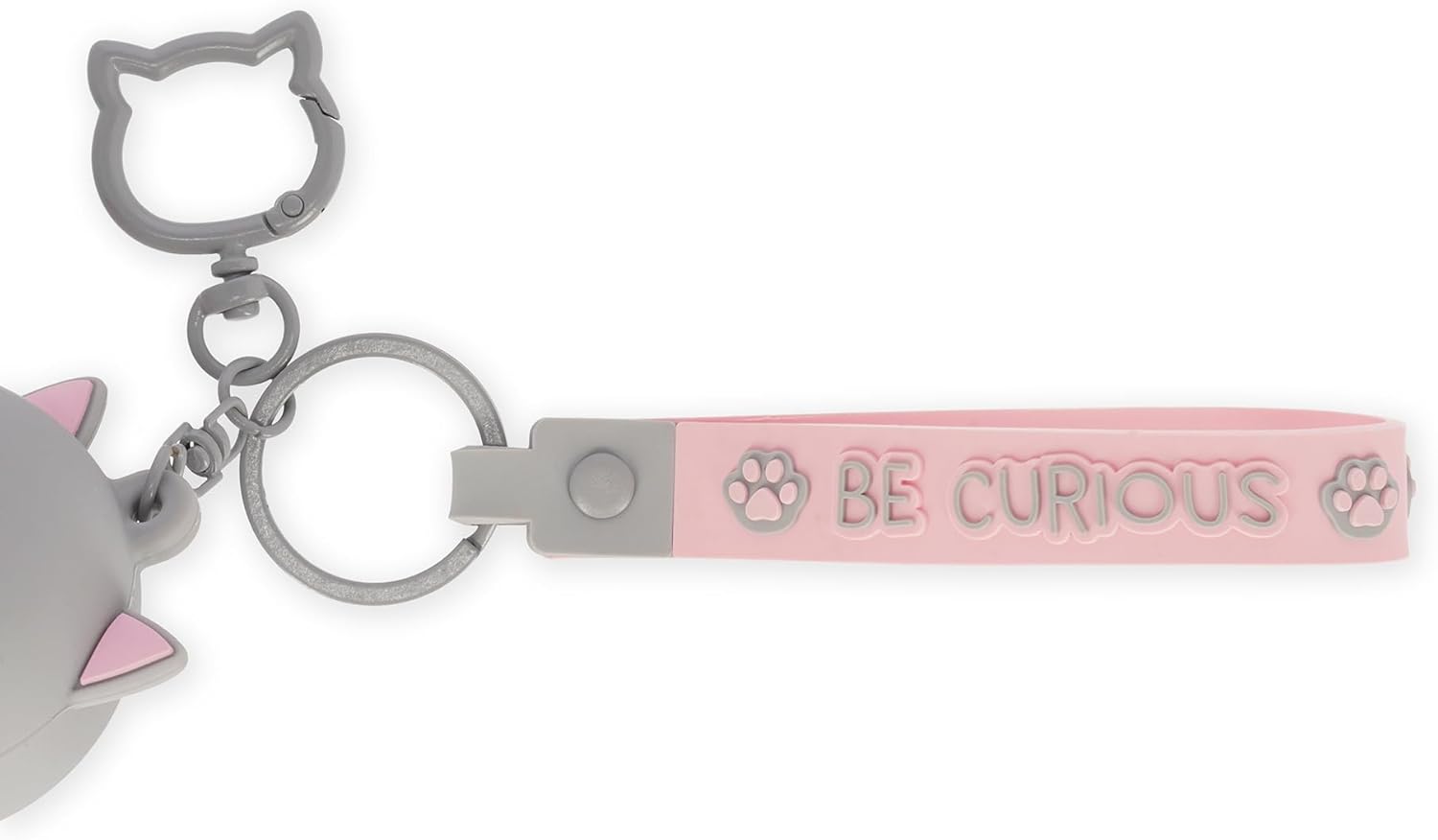 Legami - Kawaii Mini Kawaii Keychain Coin Purse with Spiral Ring, Carabiner and Wrist Strap, Silicone, 5 x 12 x 5 cm
