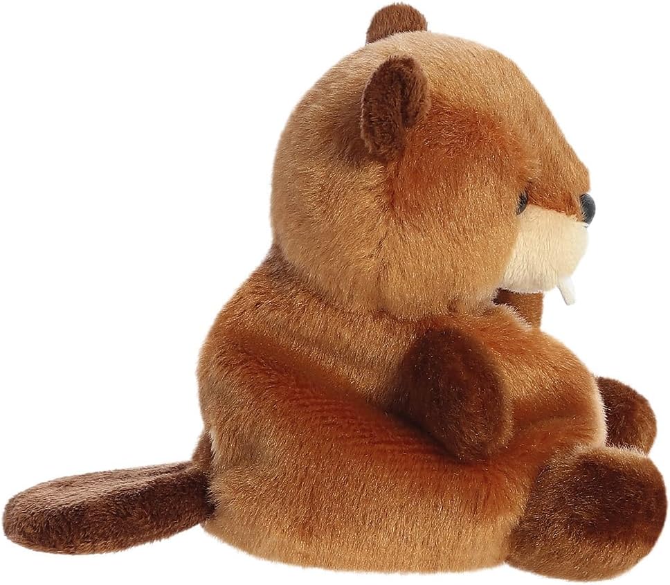 AURORA 33898, Palm Pals Chewy Beaver Bear, 13cm, Soft Toy, Brown