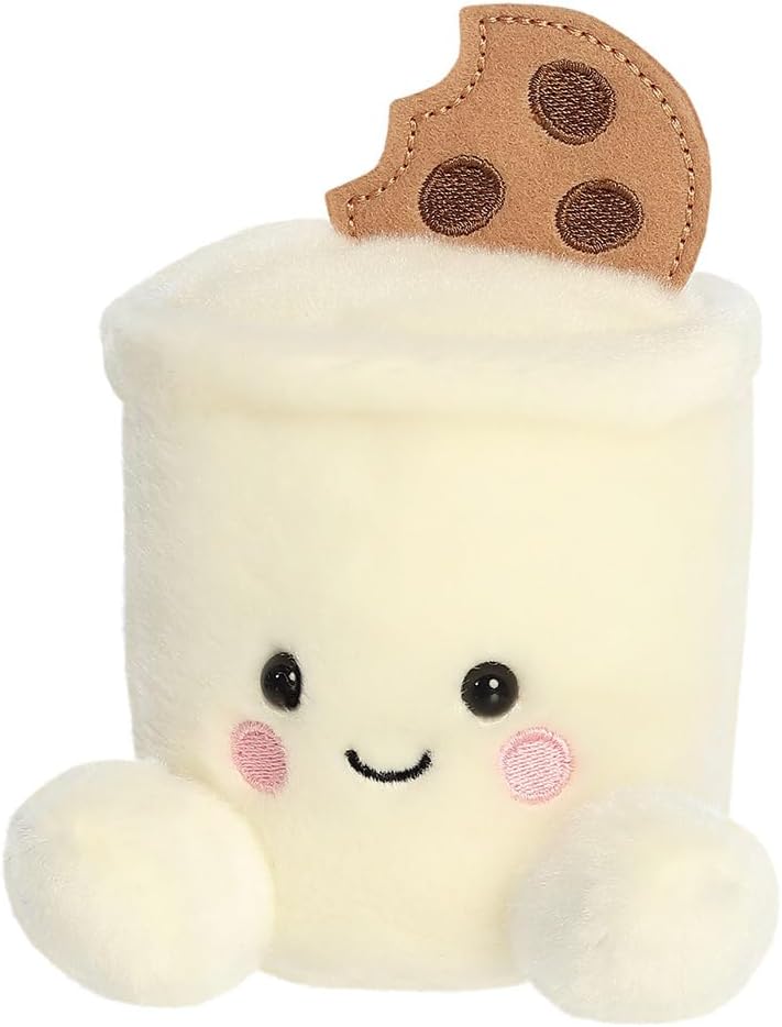AURORA 34153, Palm Pals Duncan Milk & Cookies, 13cm, Soft Toy, White & Brown
