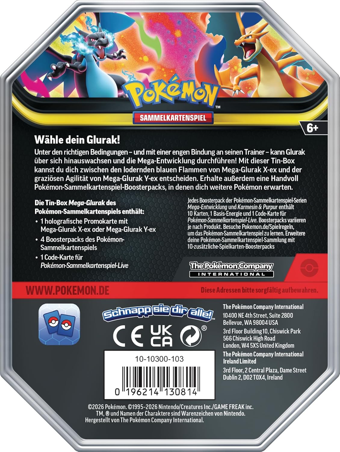Pokémon (Sammelkartenspiel), PKM Tin 126 Mega-Glurak X