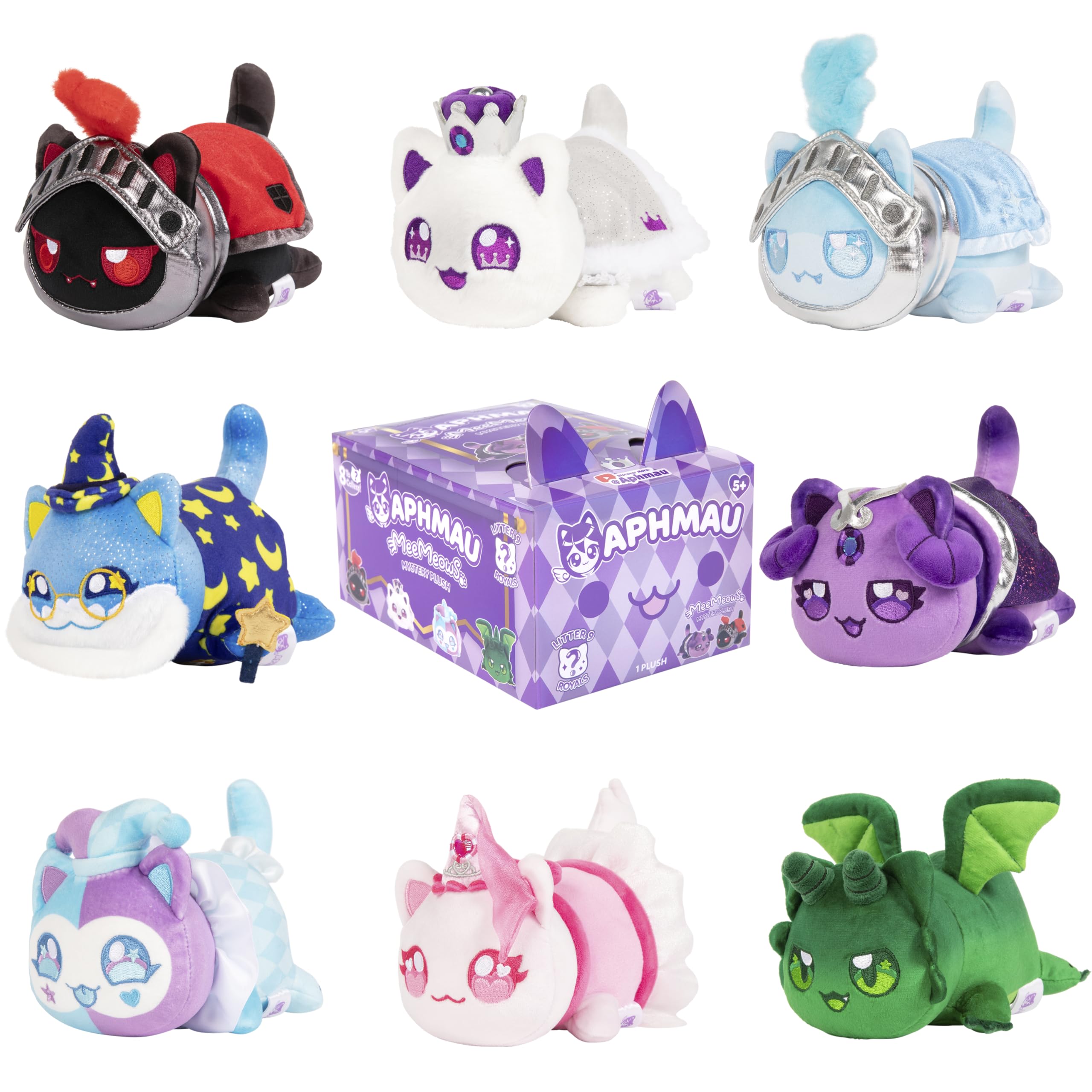 Aphmau MeeMeows Mystery Plush Royals Litter 9 Collectible soft toys Royals collection YouTube toys 8 to collect