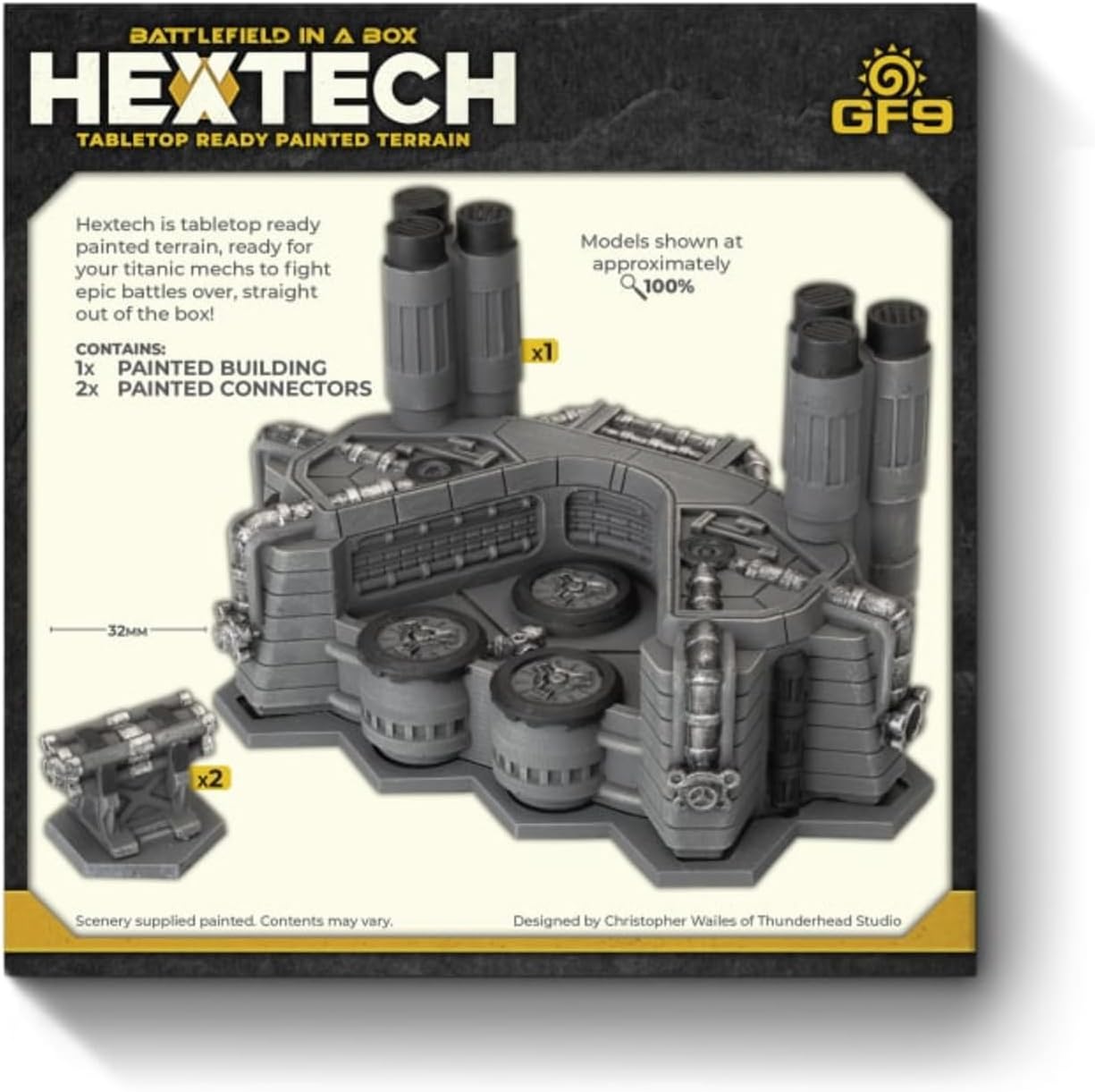 Hextech: Industrial Fluidworks - Processing Plant (Battlefield in a Box, Pre-Painted Table top Terrain