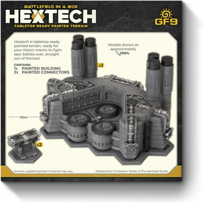 Hextech: Industrial Fluidworks - Processing Plant (Battlefield in a Box, Pre-Painted Table top Terrain