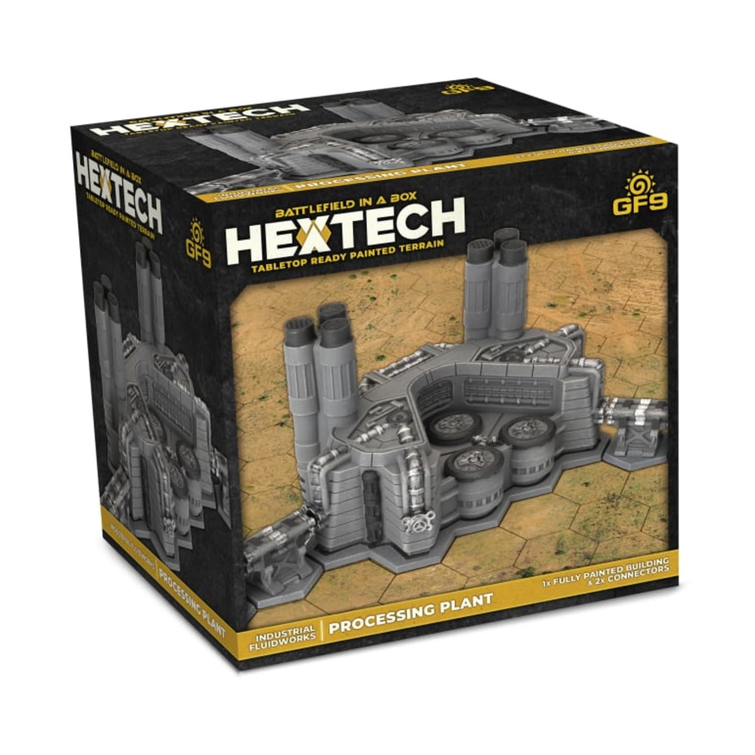 Hextech: Industrial Fluidworks - Processing Plant (Battlefield in a Box, Pre-Painted Table top Terrain