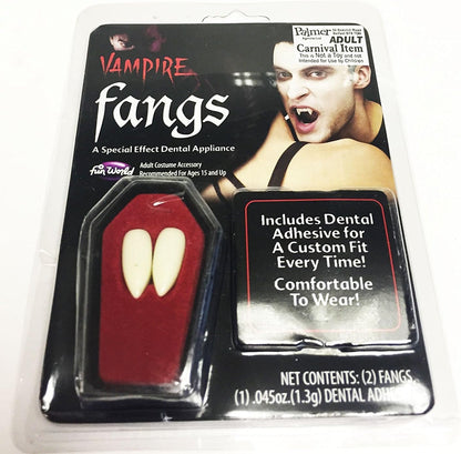 Vampire Fangs (set of 2 tooth caps) - with new improved putty! (accesorio de disfraz