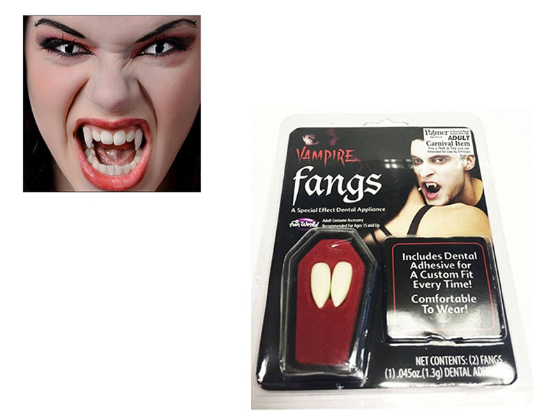 Vampire Fangs (set of 2 tooth caps) - with new improved putty! (accesorio de disfraz