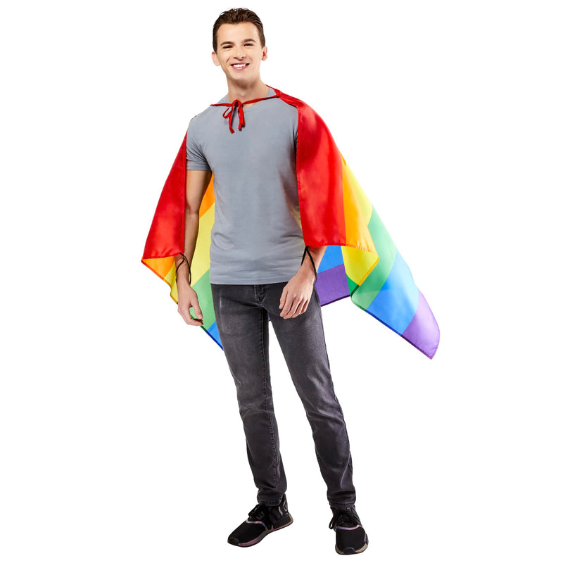 Rubies 203039NS000 Pride Rainbow Cape Adult Fancy Dress, Men,Women, Multi, One Size Halloween