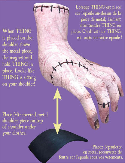Rubies Official Wednesday Addams, Animatronic Shoulder Sitter Costume Accessory, AdultsFancy Dress, Size Age 9-10 Years