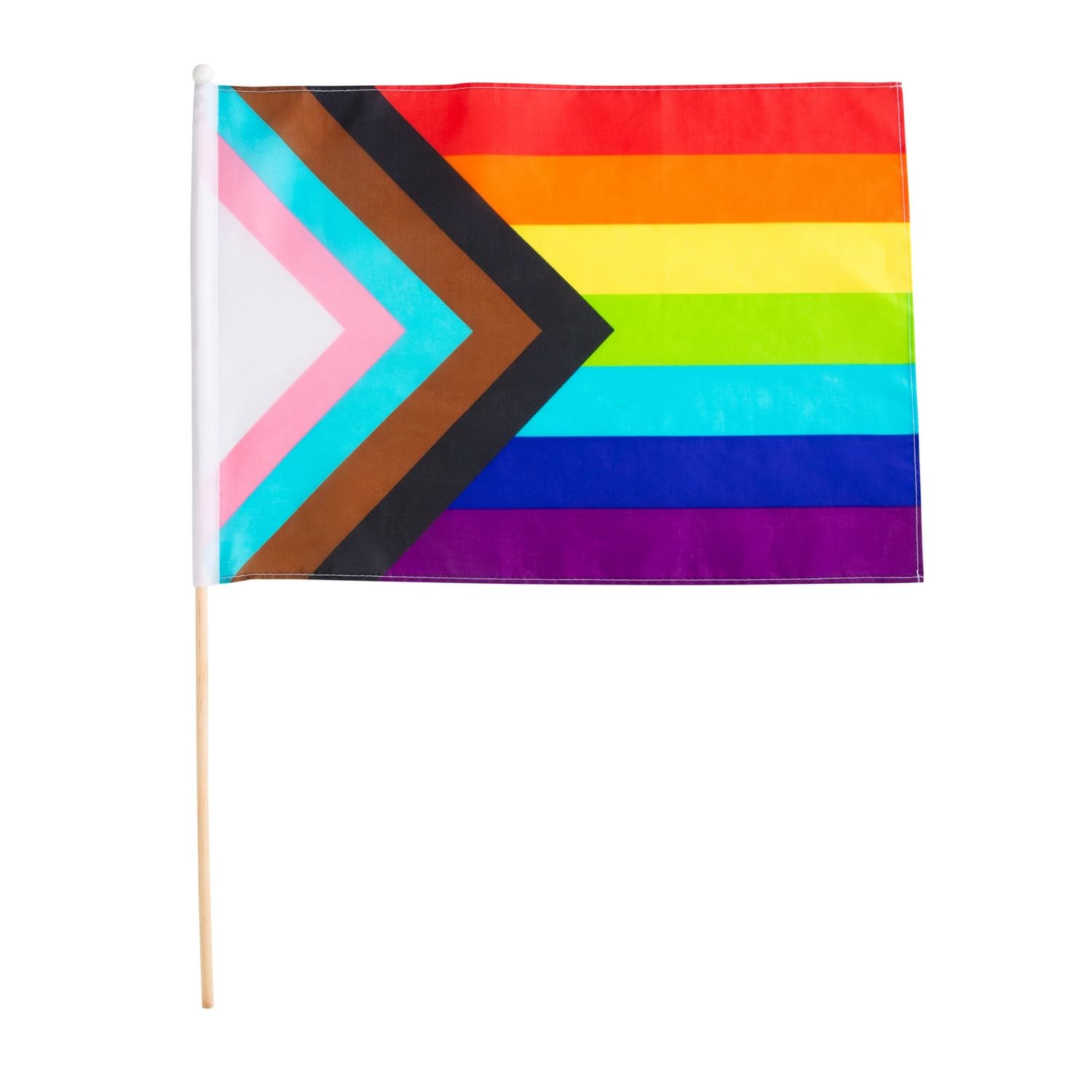 PRIDE - PROGRESSIVE RAINBOW FLAG 48CM X 60CM - FANCY DRESS