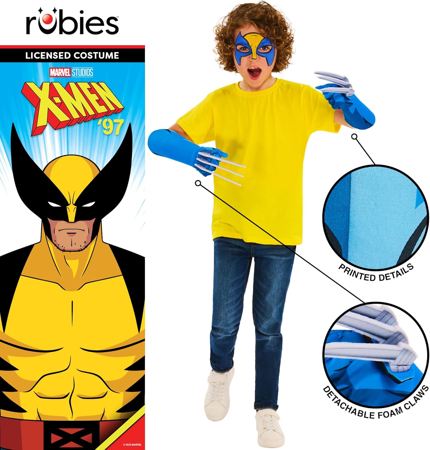 Rubies Official Marvel X-Men '97 Wolverine Child Claws, Kids Superhero Fancy Dress Halloween