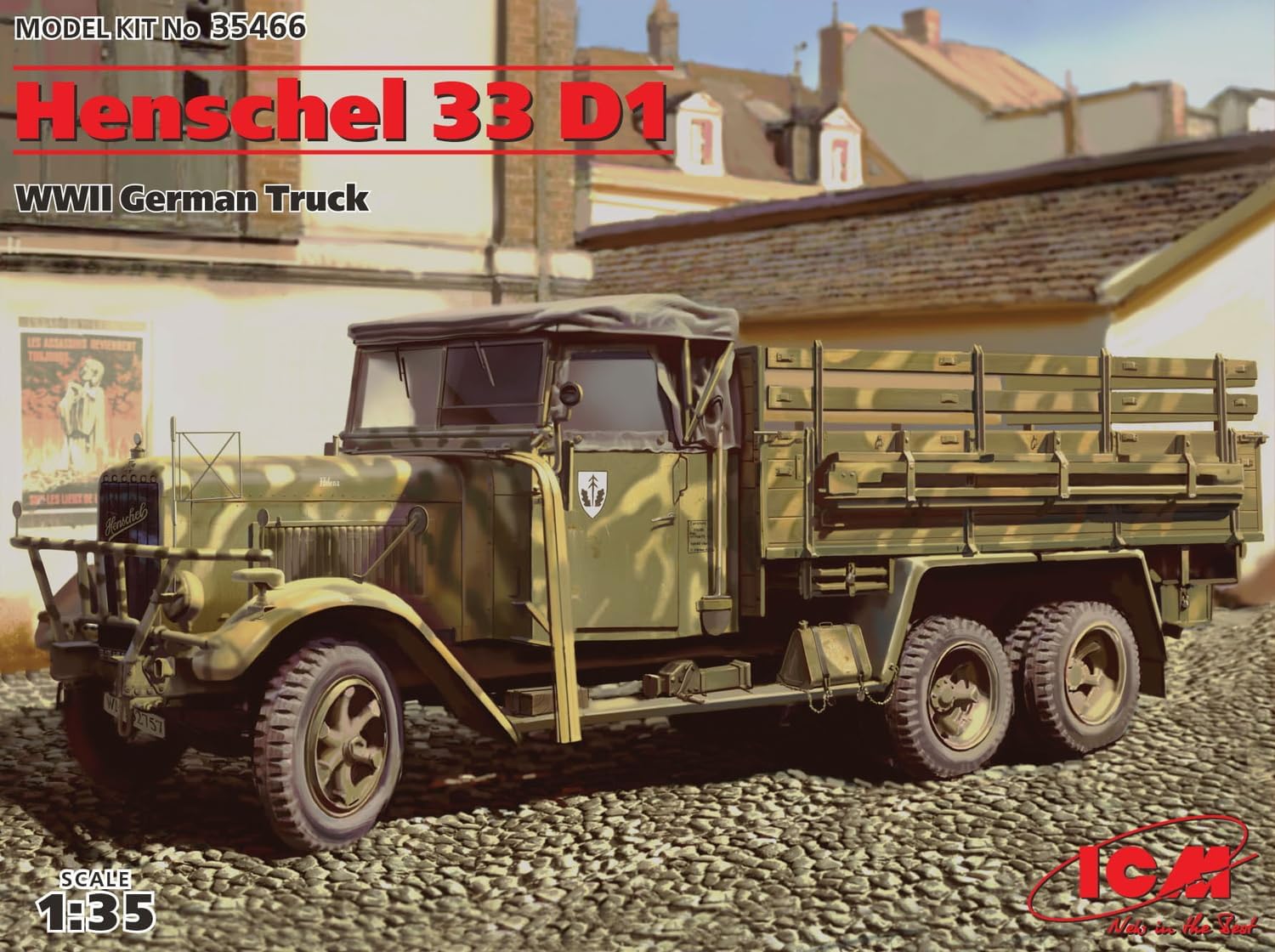 ICM ICM35466 1:35-Henschel 33 WWII German Army Truck, 21 x 6.2 x 7.2 centimetres