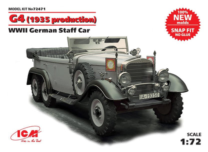 ICM 1:72 - G4 (1935), WWII German Staff Car (snap fit