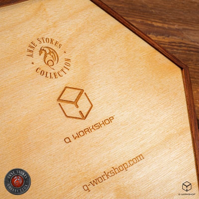 Anne Stokes Dice Tray: Chase The Rainbow by Q-Workshop | Ages 14+ | Made of Bodo Wood | RPG Accessory