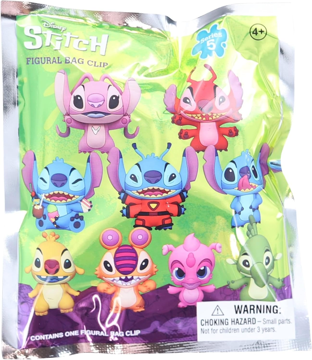 Disney Stitch Series 5-3D Figural Foam Bag Clip in Blind Bag | One Random
