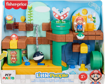 Fisher-Price Little People Toddler Toy My Mario Adventure Playset with Music Sounds & Figures for Preschool Kids Ages 18+ Months, JHG61