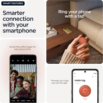 Motorola Moto Tag 2, Android Tracker, Bluetooth Channel Sounding + UWB, IP68 Protection, Long Battery Life, Pantone Arabesque