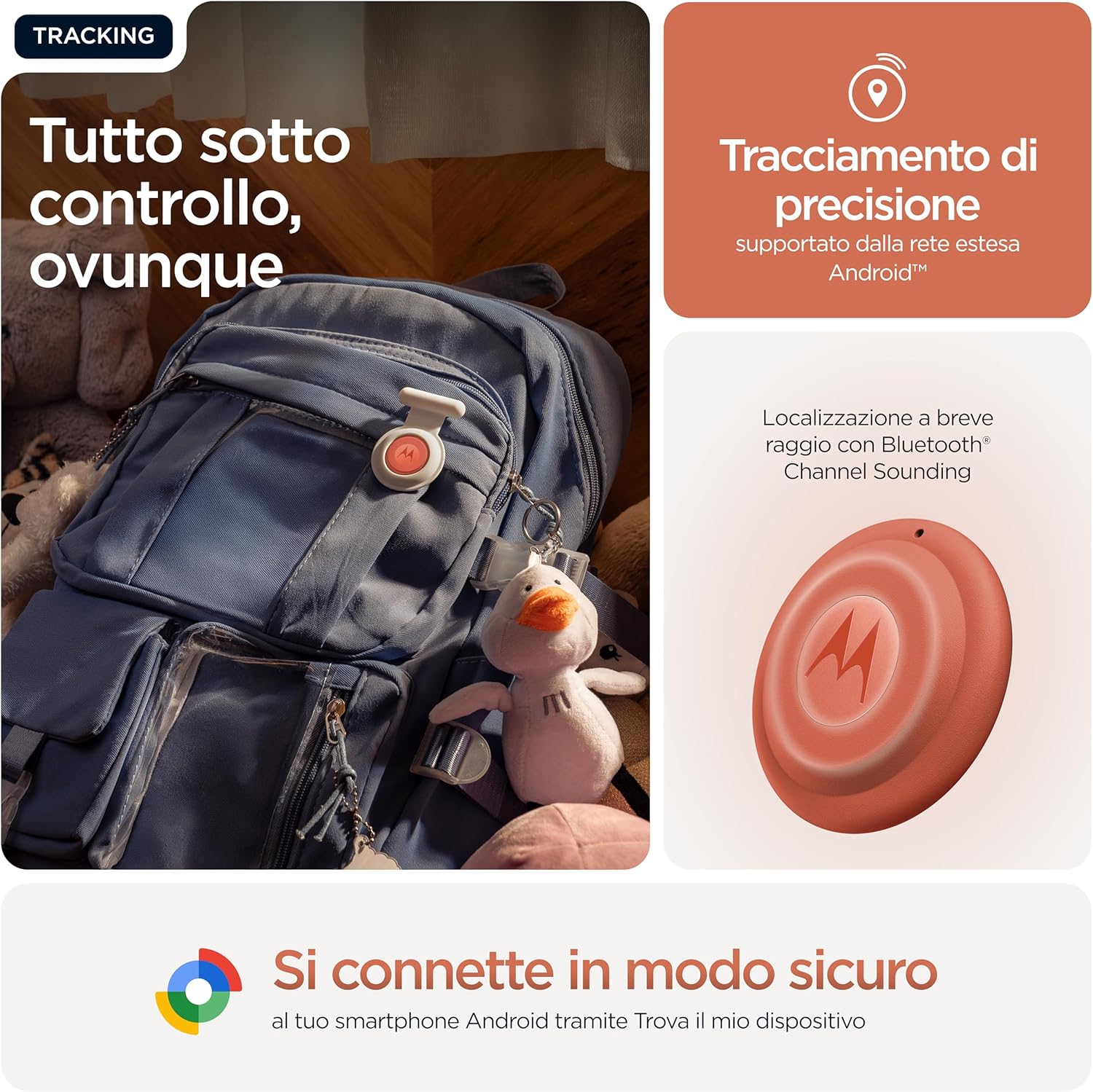 Motorola Moto Tag 2, Android Tracker, Bluetooth Channel Sounding + UWB, IP68 Protection, Long Battery Life, Pantone Arabesque