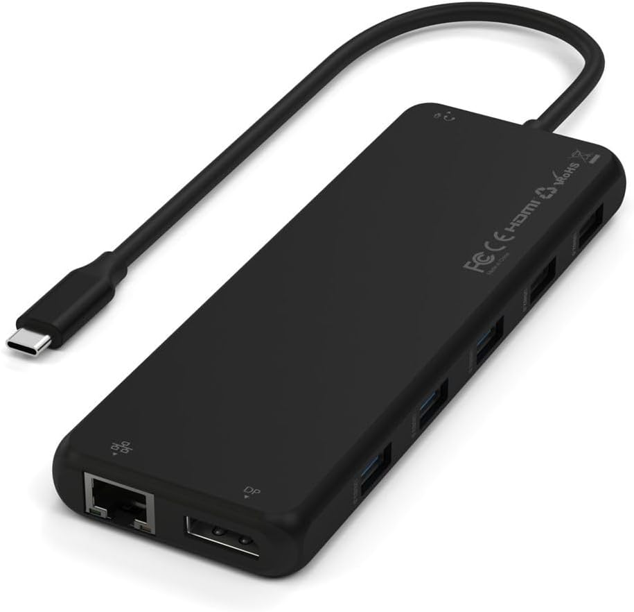 SATECHI 13-in-1 USB-C Triple Display Multiport Adaptor for Windows & Single Extended Display for Mac, with 8K DisplayPort (Windows Only), Dual 4K HDMI, USB-A/C 10Gbps, 85W PD, Ethernet & Audio