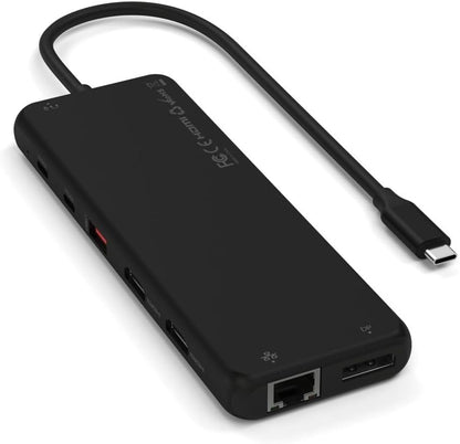 SATECHI 13-in-1 USB-C Triple Display Multiport Adaptor for Windows & Single Extended Display for Mac, with 8K DisplayPort (Windows Only), Dual 4K HDMI, USB-A/C 10Gbps, 85W PD, Ethernet & Audio