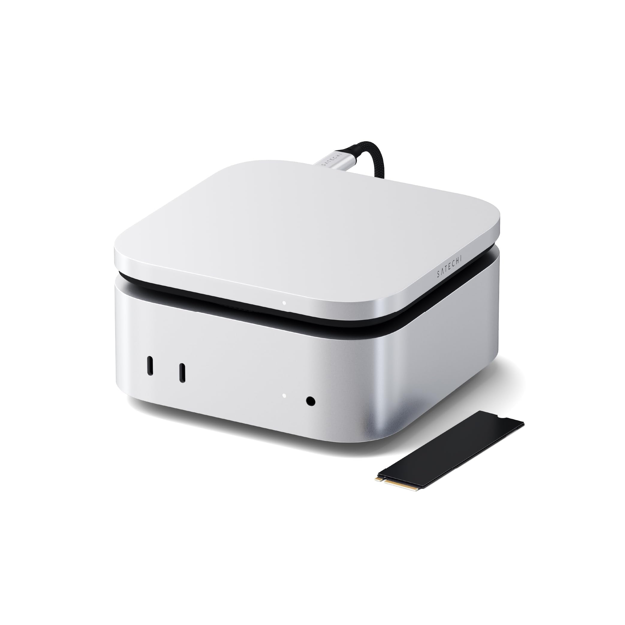 SATECHI USB4 NVMe SSD Enclosure for Mac Mini M4, M.2 NVMe Enclosure with up to 40Gbps, up to 8TB, for Sizes 2280/2260/2242/2230mm – Compatible with Thunderbolt 5/ 4, USB4 (SSD Not Included
