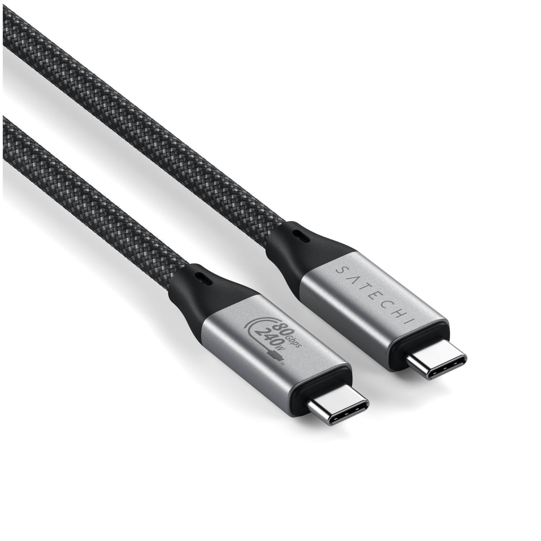 Satechi USB4 V2 Pro Cable, USB-C Cable 1.2m/3.9ft, up to 120Gbps Data Transfer, 240W Power Delivery, 8K@60Hz Display, Thunderbolt 5/4/3 Compatible, for MacBook, Windows & More