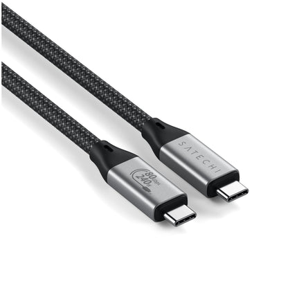 Satechi USB4 V2 Pro Cable, USB-C Cable 1.2m/3.9ft, up to 120Gbps Data Transfer, 240W Power Delivery, 8K@60Hz Display, Thunderbolt 5/4/3 Compatible, for MacBook, Windows & More