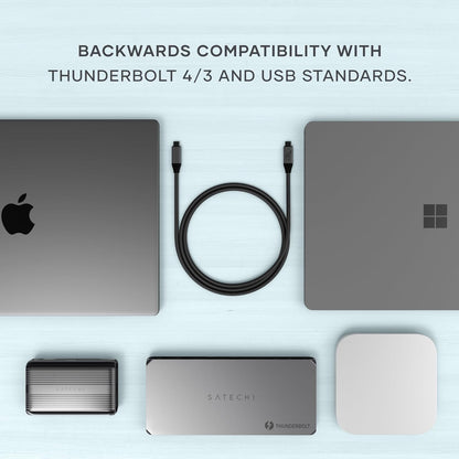 Satechi USB4 V2 Pro Cable, USB-C Cable 1.2m/3.9ft, up to 120Gbps Data Transfer, 240W Power Delivery, 8K@60Hz Display, Thunderbolt 5/4/3 Compatible, for MacBook, Windows & More