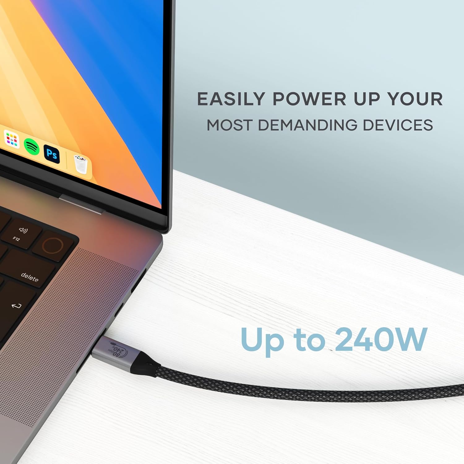 Satechi USB4 V2 Pro Cable, USB-C Cable 1.2m/3.9ft, up to 120Gbps Data Transfer, 240W Power Delivery, 8K@60Hz Display, Thunderbolt 5/4/3 Compatible, for MacBook, Windows & More