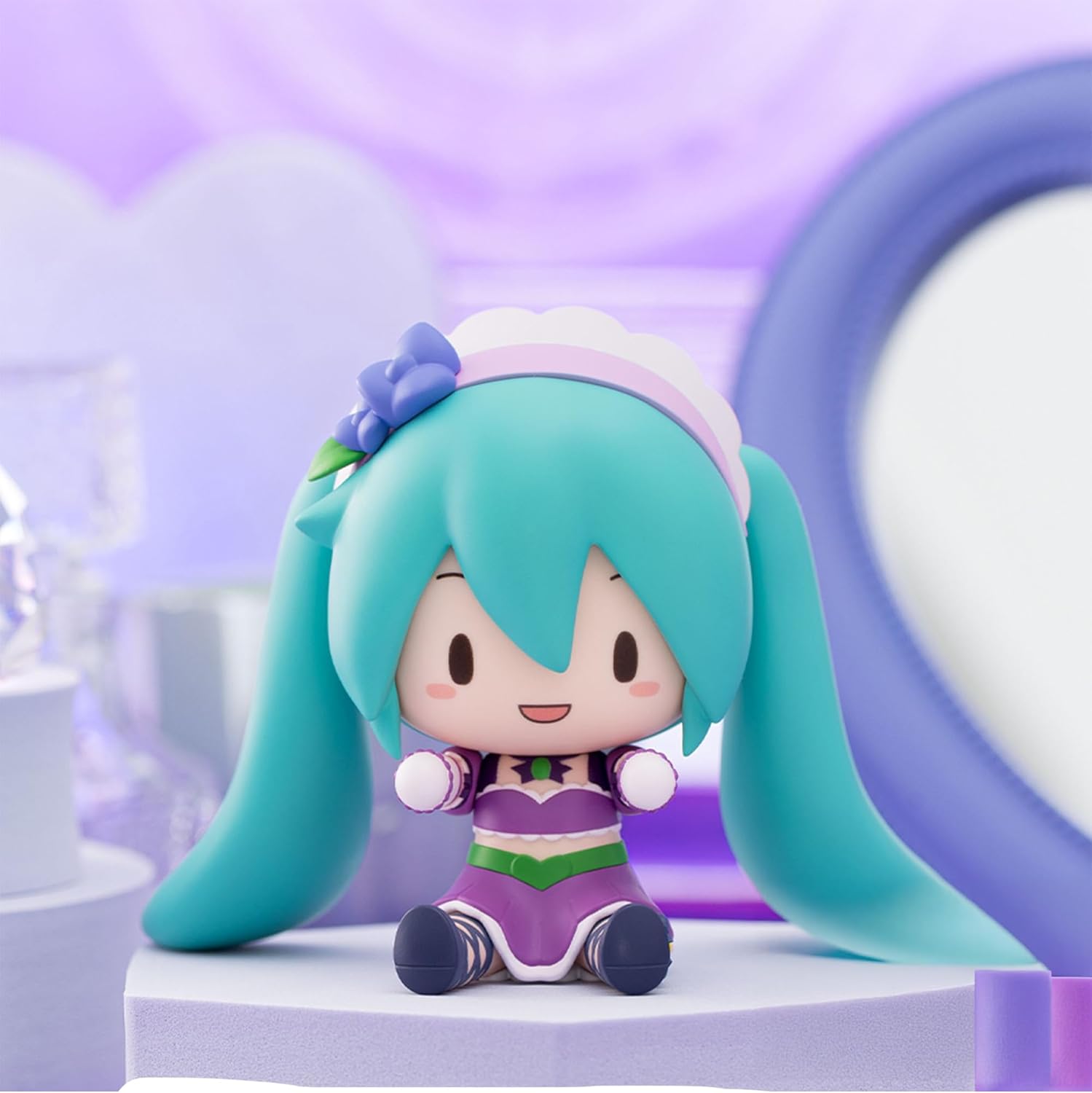 SEGA-fuwa Petit Hatsune Miku x Love and Berry Dress Up and Dance! Chibi Figure Sparkly Purple