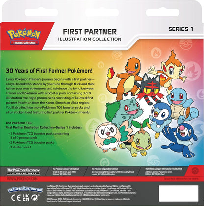 Pokémon TCG: First Partner Illustration Collection—Series 1 (3 Promo Cards, 2 Booster Packs & 1 Sticker Sheet
