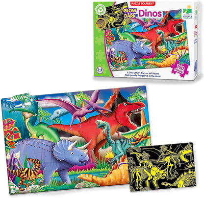 The Learning Journey 787533 Doubles Glow in The Dark Dino Puzzle