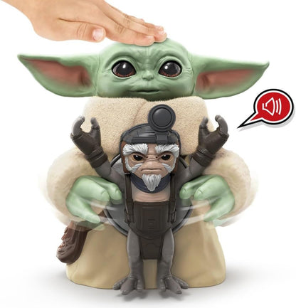 Star Wars Knuddelspaß Grogu, 16,5 cm große elektronische Action-Figur & Anzellaner, interaktives Spielzeug The Mandalorian & Grogu, Spielzeug für Kinder ab 4 Jahren