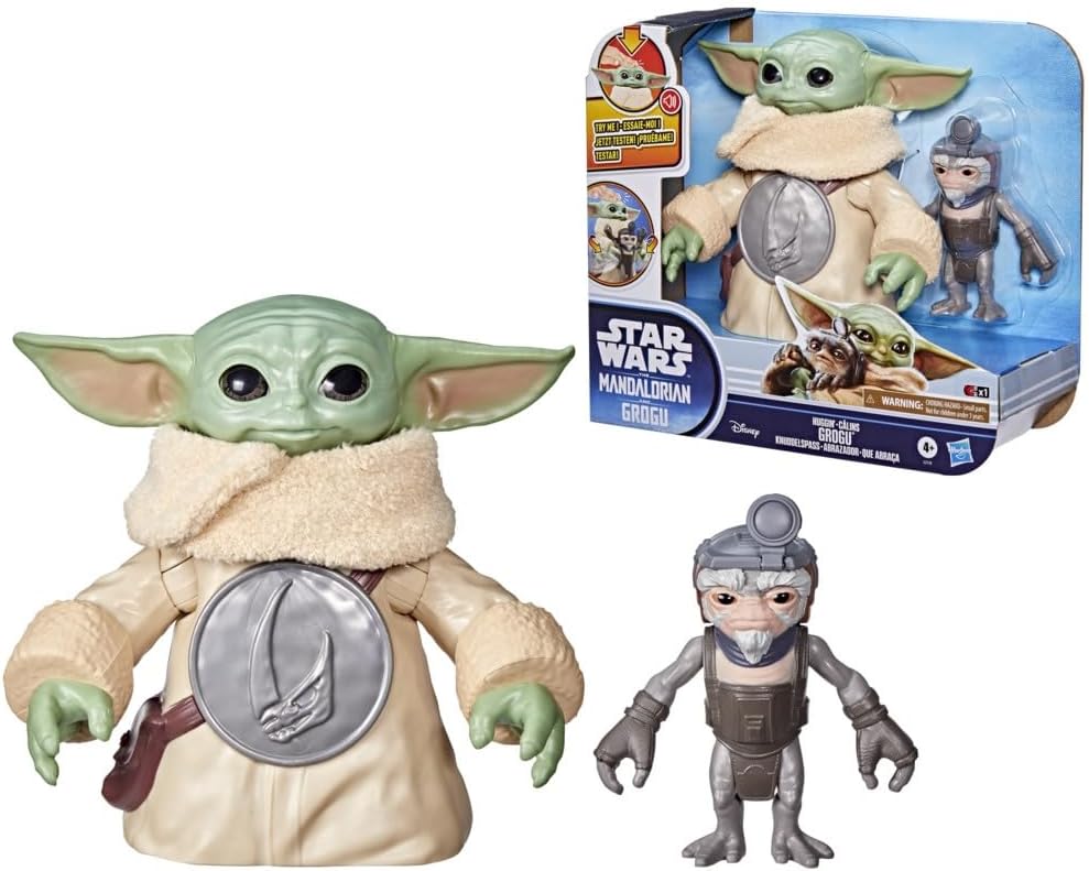 Star Wars Knuddelspaß Grogu, 16,5 cm große elektronische Action-Figur & Anzellaner, interaktives Spielzeug The Mandalorian & Grogu, Spielzeug für Kinder ab 4 Jahren