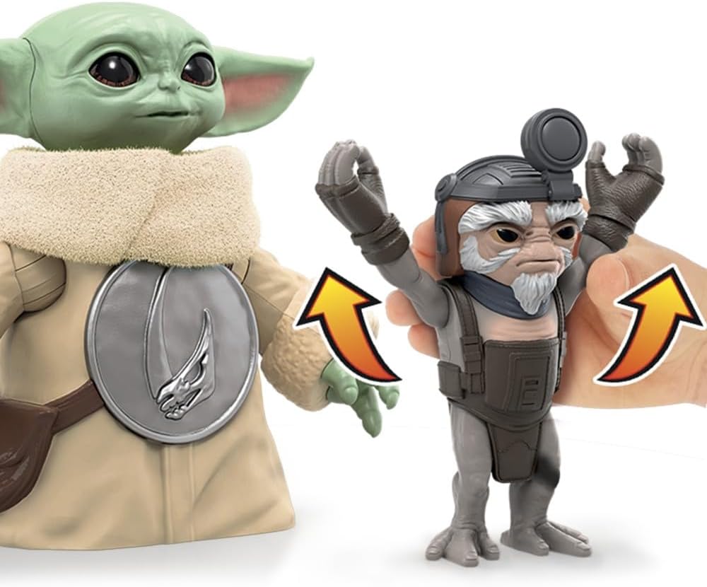Star Wars Knuddelspaß Grogu, 16,5 cm große elektronische Action-Figur & Anzellaner, interaktives Spielzeug The Mandalorian & Grogu, Spielzeug für Kinder ab 4 Jahren
