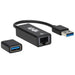 Tripp Lite USB-C, USB-A to RJ45 Gigabit Ethernet Network Adapter (2xM/F), USB 3.2 Gen 1, Black (U336-000-GB-CA