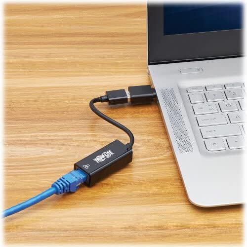 Tripp Lite USB-C, USB-A to RJ45 Gigabit Ethernet Network Adapter (2xM/F), USB 3.2 Gen 1, Black (U336-000-GB-CA
