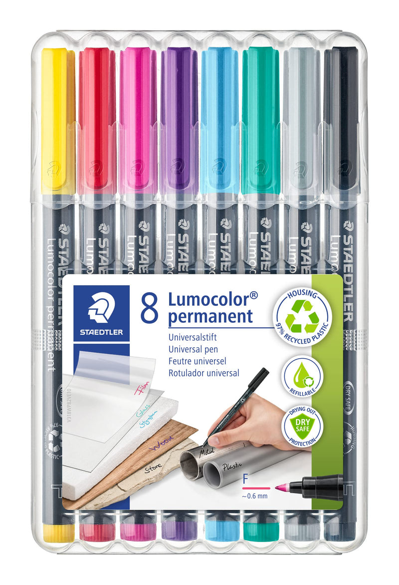 Steadtler - Lumocolor – Permanent F 0.6 Mm – 8 Pcs Boxed (318 Wp8-2)