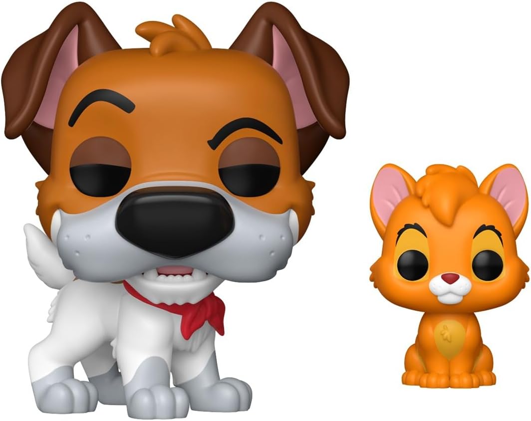 Funko POP! & Buddy: Oliver and Company - Dodger with Oliver - 1 in 6 chance of receiving the rare Chase variant - Styles may vary - Collectable Vinyl Figure - Gift Idea - Official Merchandise