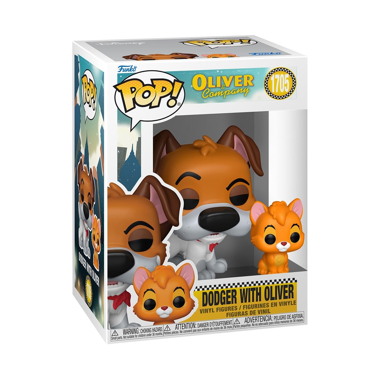 Funko POP! & Buddy: Oliver and Company - Dodger with Oliver - 1 in 6 chance of receiving the rare Chase variant - Styles may vary - Collectable Vinyl Figure - Gift Idea - Official Merchandise