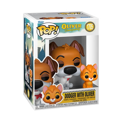 Funko POP! & Buddy: Oliver and Company - Dodger with Oliver - 1 in 6 chance of receiving the rare Chase variant - Styles may vary - Collectable Vinyl Figure - Gift Idea - Official Merchandise